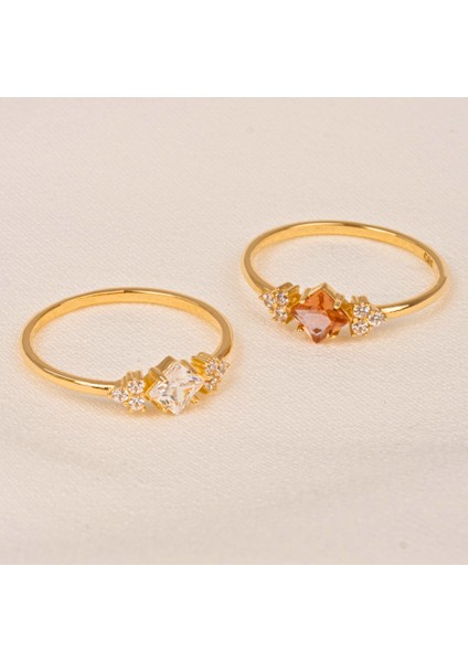 Gümüş Yüzük - Zultanit Taşlı Alyans Yüzük-0.40Karat Topaz Evlilik Teklifi 925 Ayar Kadın Gümüş Yüzük