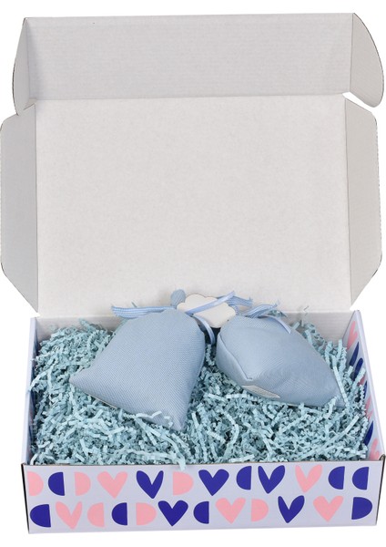 Karton Hediyelik Ürün Kutusu 29 x 19 x 8 cm 10 'lu Paket Pembe Mavi Kalpli fiyatları