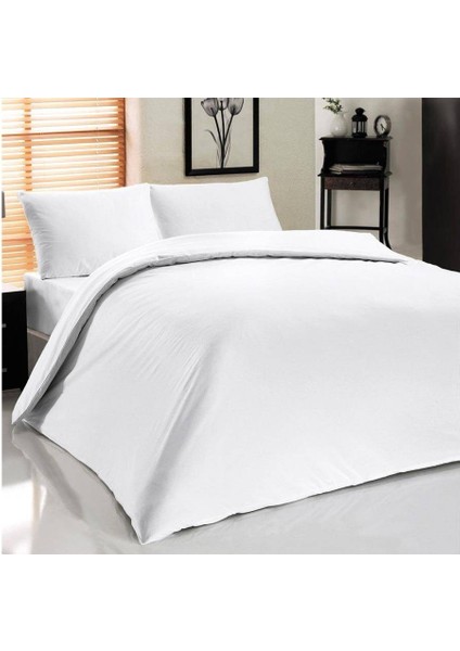 Otel Tipi Çift Kişilik Nevresim Takımı Beyaz