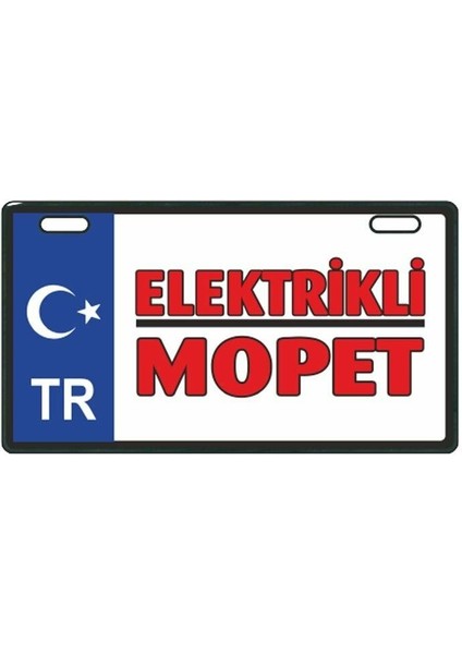 Mavi Elektrikli Mopet E-Bike Plakalık