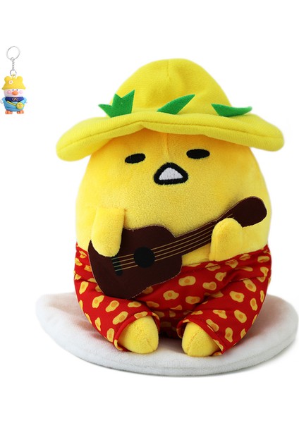 Hawaii Gitar Tembel Yumurta Peluşoyuncak Pankart Tembel Yumurta Karikatür Bebek Bebek (Yurt Dışından)