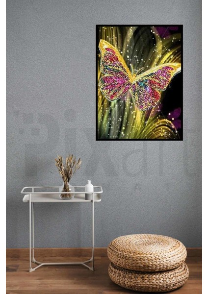 Işıltılı Kelebek Pixart Sanat Elmas Mozaik Tablo Diamond Türkiye 60*80 modelleri