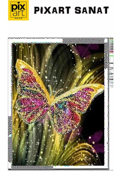 Işıltılı Kelebek Pixart Sanat Elmas Mozaik Tablo Diamond Türkiye 60*80 fırsatları