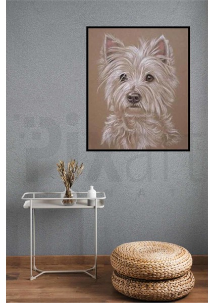 Beyaz Köpek Pixart Sanat Elmas Mozik Tablo Daimond Türkiye 45*53 modelleri