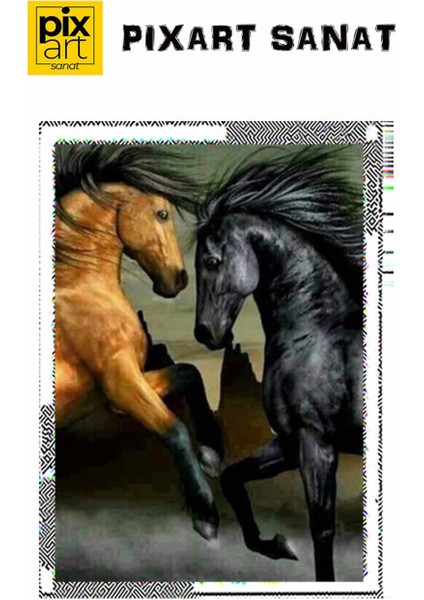 Atlar Arasındaki Rekabet Pixart Sanat Elmas Mozaik Tablo Diamond Türkiye 48*68 fırsatları