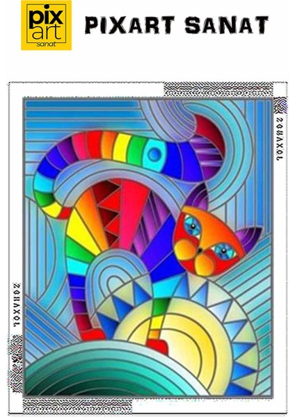 Desenli Renkli Kedicik Pixart Sanat Elmas Mozik Tablo Daimond Türkiye 42*52 fırsatları