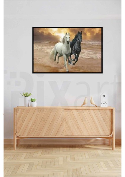 Yarışan Iki At Pixart Sanat Elmas Mozik Tablo Daimond Türkiye 78*53 fiyatları