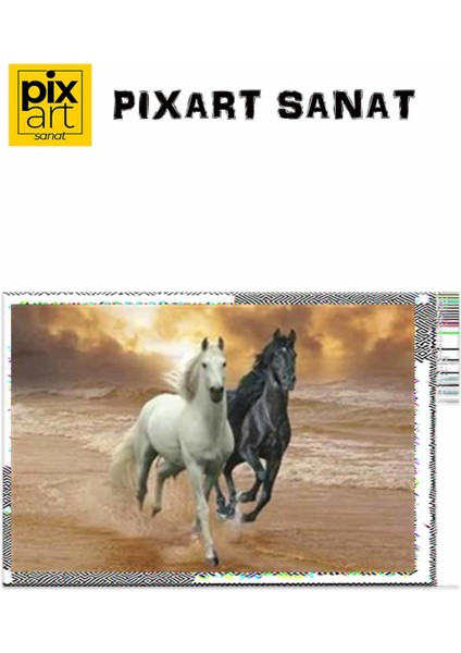 Yarışan Iki At Pixart Sanat Elmas Mozik Tablo Daimond Türkiye 78*53 fırsatları
