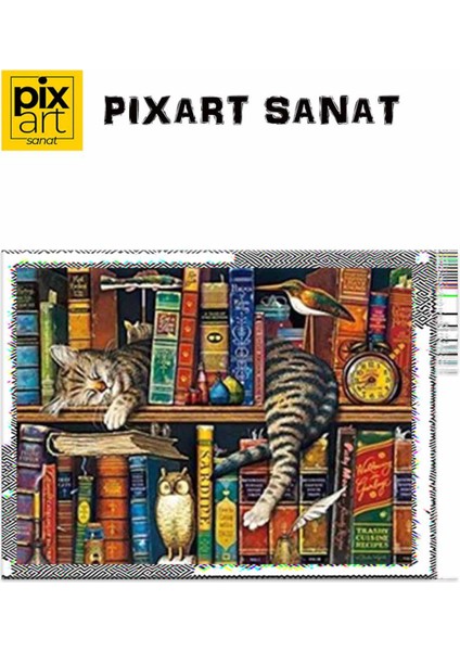 Uykucu Kedi Pixart Sanat Elmas Mozik Tablo Daimond Türkiye 73*55 fırsatları
