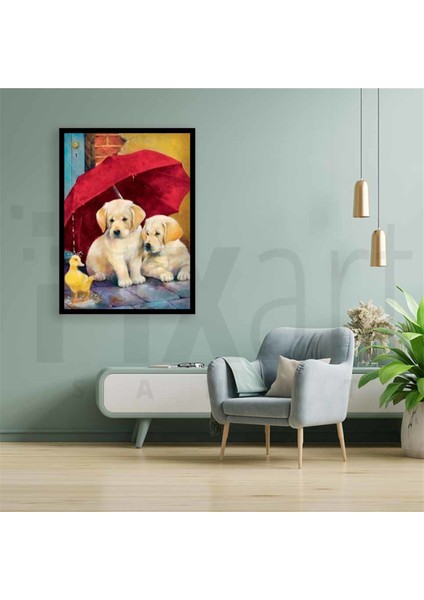 Yağmurlu Bir Gün ve Minik Dostlar Pixart Sanat Elmas Mozik Tablo Daimond Türkiye 37*50 modelleri