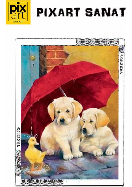 Yağmurlu Bir Gün ve Minik Dostlar Pixart Sanat Elmas Mozik Tablo Daimond Türkiye 37*50 fırsatları
