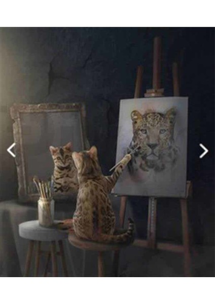 Yetenekli Kedi PixArt Sanat Elmas Mozik Tablo Daimond Türkiye 58*68