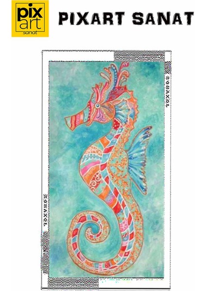 Renkli Çizimiyle Deniz Atı Pixart Sanat Elmas Mozik Tablo Daimond Türkiye 43*78 fırsatları