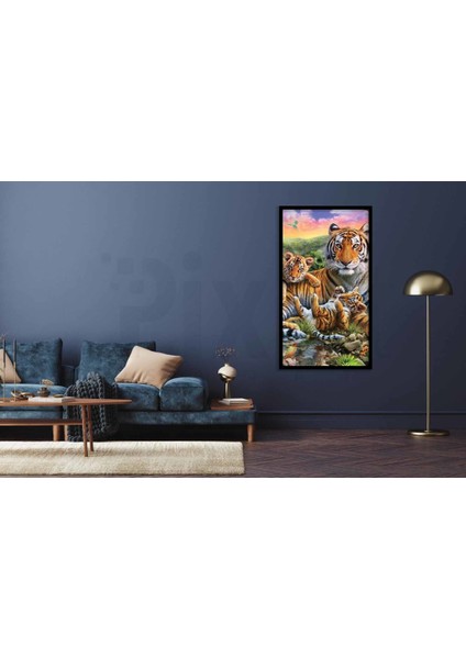 Kaplan Ailesi Pixart Sanat Elmas Mozik Tablo Daimond Türkiye 40*71