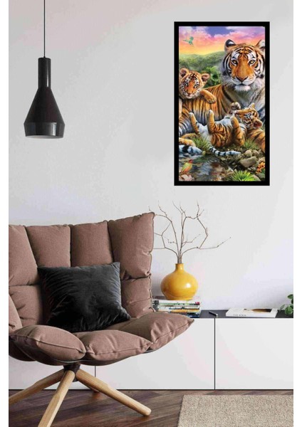 Kaplan Ailesi Pixart Sanat Elmas Mozik Tablo Daimond Türkiye 40*71
