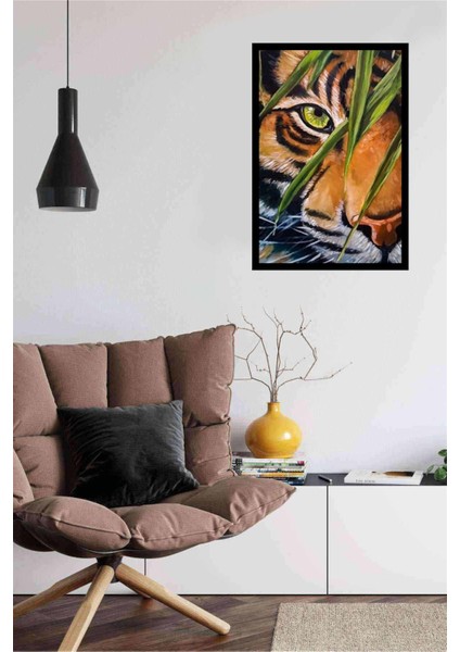 Yeşil Gözlü Kaplan Pixart Sanat Elmas Mozik Tablo Daimond Türkiye 43*63 modelleri