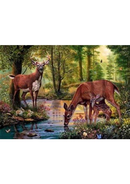 Ormandaki Geyikler Pixart Sanat Elmas Mozik Tablo Daimond Türkiye 72*52