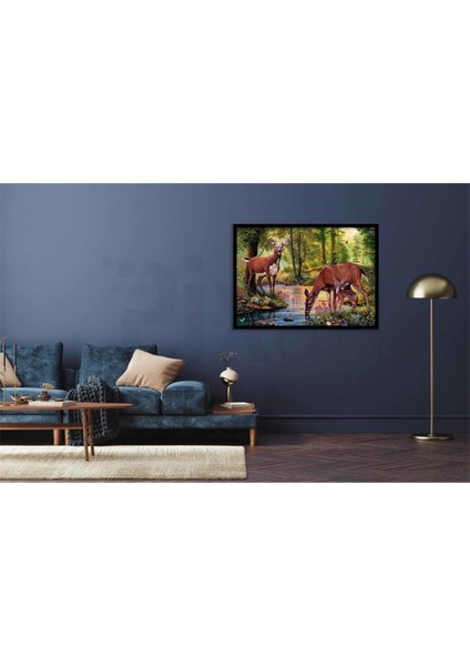 Ormandaki Geyikler Pixart Sanat Elmas Mozik Tablo Daimond Türkiye 72*52 fiyatları