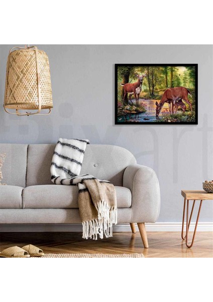 Ormandaki Geyikler Pixart Sanat Elmas Mozik Tablo Daimond Türkiye 72*52 modelleri