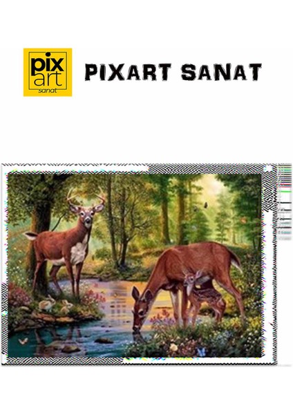 Ormandaki Geyikler Pixart Sanat Elmas Mozik Tablo Daimond Türkiye 72*52 fırsatları