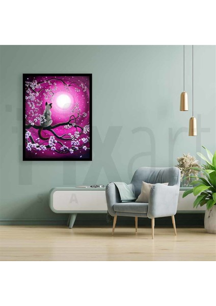 Uzaydaki Doğa ve Kedicik Pixart Sanat Elmas Mozaik Tablo Diamond Türkiye 43*53 fiyatları