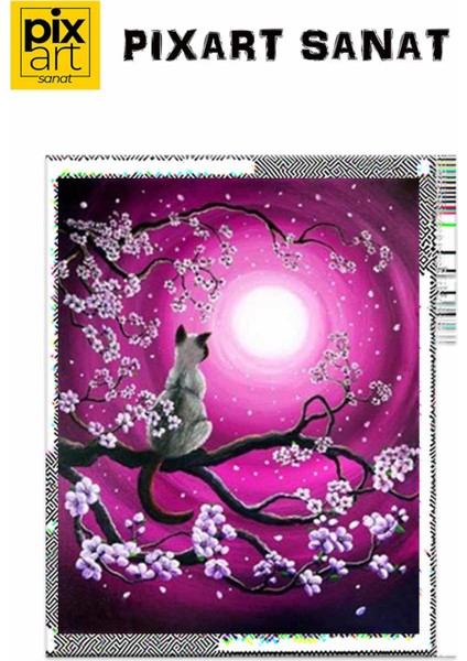 Uzaydaki Doğa ve Kedicik Pixart Sanat Elmas Mozaik Tablo Diamond Türkiye 43*53 fırsatları