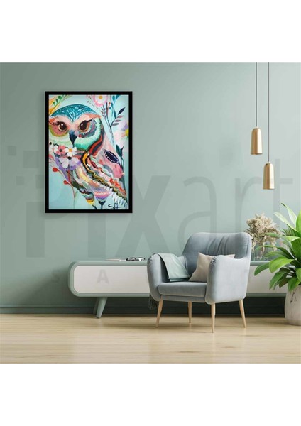 Çiçekden Baykuş Pixart Sanat Elmas Mozaik Tablo Diamond Türkiye 38*52 modelleri