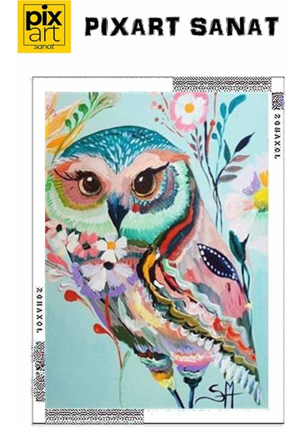 Çiçekden Baykuş Pixart Sanat Elmas Mozaik Tablo Diamond Türkiye 38*52 fırsatları