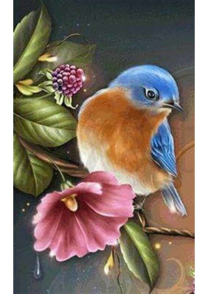 Daldaki Yavru Kuş Pixart Sanat Elmas Mozaik Tablo Diamond Türkiye 35*55