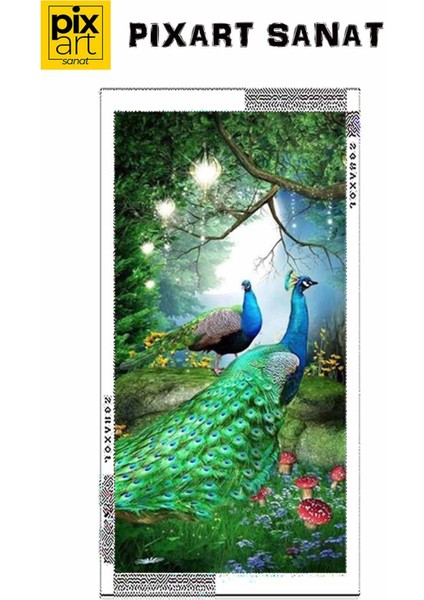 Güzel Renkli Tavus Kuşları Pixart Sanat Elmas Mozaik Tablo Diamond Türkiye 43*83 fırsatları