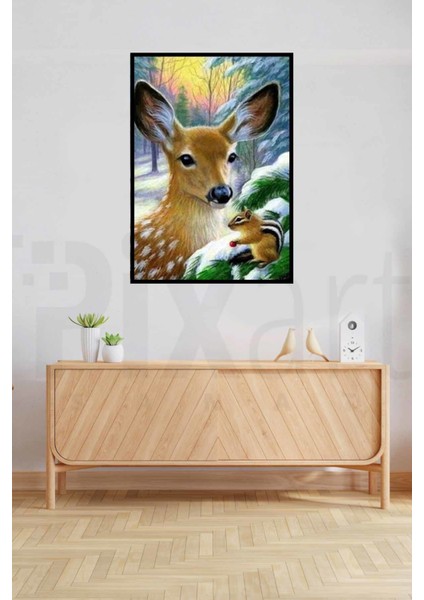 Minik Sincap ve Arkadaşı Pixart Sanat Elmas Mozaik Tablo Diamond Türkiye 48*66 fiyatları