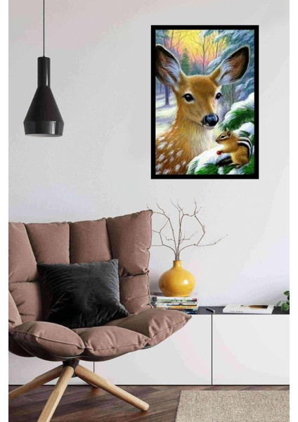 Minik Sincap ve Arkadaşı Pixart Sanat Elmas Mozaik Tablo Diamond Türkiye 48*66 modelleri