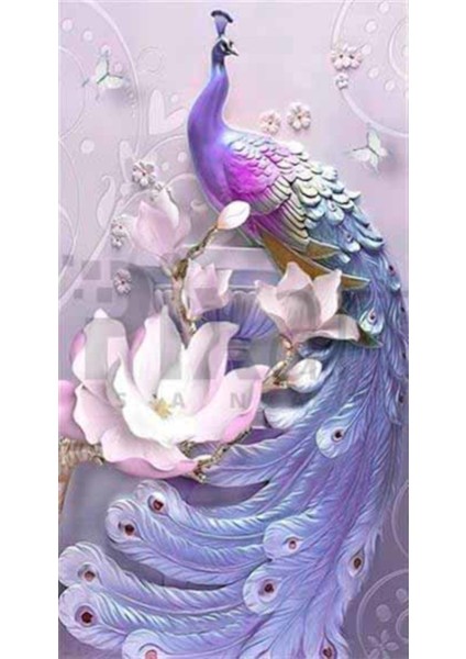 Süslü Tavus Kuşu Pixart Sanat Elmas Mozaik Tablo Diamond Türkiye 44*80