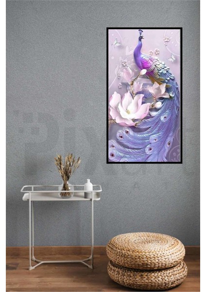 Süslü Tavus Kuşu Pixart Sanat Elmas Mozaik Tablo Diamond Türkiye 44*80 fiyatları