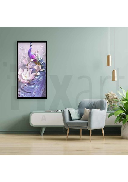 Süslü Tavus Kuşu Pixart Sanat Elmas Mozaik Tablo Diamond Türkiye 44*80 modelleri