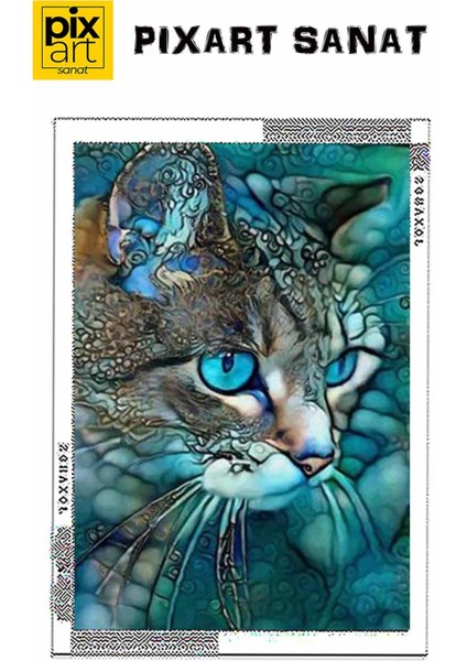 Maviş Kedi PixArt Sanat Elmas Mozaik Tablo Daimond Türkiye 46*66 fırsatları