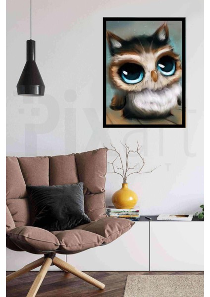 Çizgi Baykuş Pixart Sanat Elmas Mozaik Tablo Diamond Türkiye 39*52 modelleri