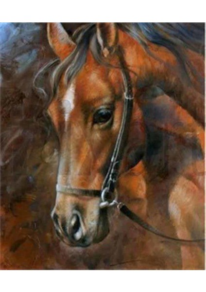 Kahverengi At Pixart Sanat Elmas Mozik Tablo Daimond Türkiye 47*52