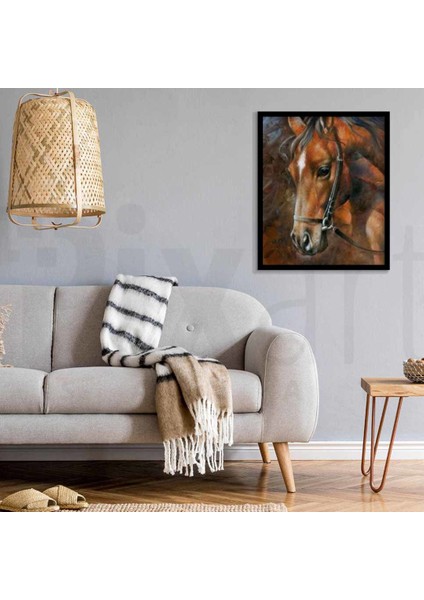 Kahverengi At Pixart Sanat Elmas Mozik Tablo Daimond Türkiye 47*52 modelleri