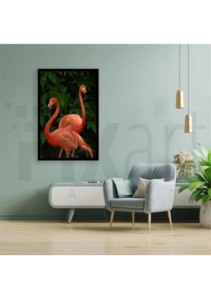 Bir Cift Flamingo 40 x 60 Elmas Mozaik Tablo fiyatları