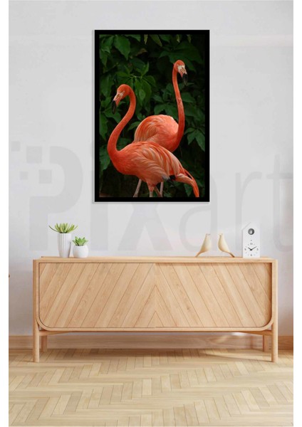 Bir Cift Flamingo 40 x 60 Elmas Mozaik Tablo modelleri