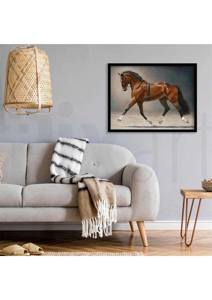 Parlak Tüylü Asil At Pixart Sanat Elmas Mozaik Tablo Diamond Türkiye 66*53