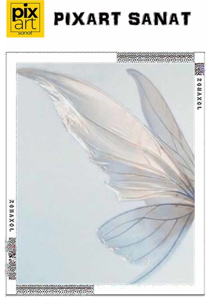 Beyaz Kelebek Kanatları || Elmas Mozaik Tablo ~ Mozaik Puzzle || Diamond Türkiye || 45x58 fırsatları