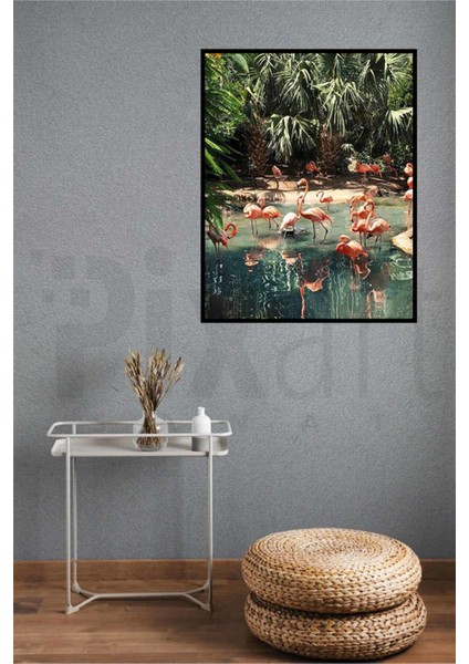 Flamingo Havuzu 40 x 60 Elmas Mozaik Tablo modelleri