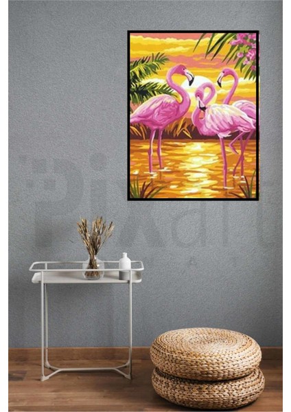 Gün Batımında Flamingolar Pixart Sanat Elmas Mozaik Tablo Diamond Türkiye 46*58 fiyatları