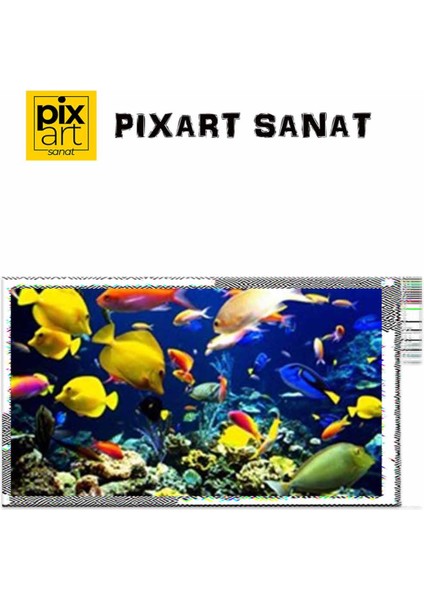 Okyanusun Derinliklerindeki Saklı Yaşam Pixart Sanat Elmas Mozaik Tablo Diamond Türkiye 65*52 fırsatları