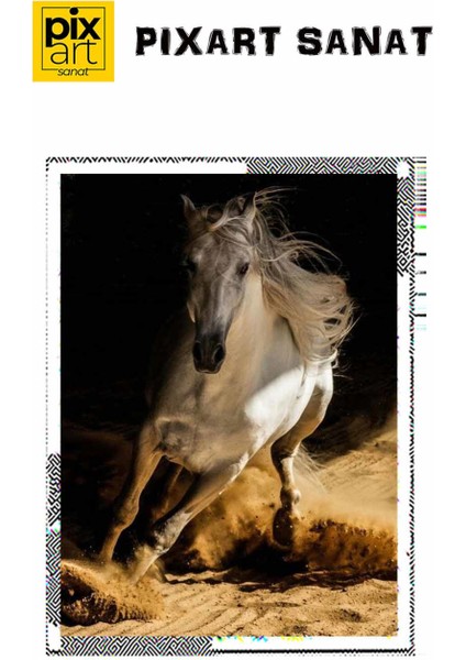 Beyaz At 40 x 60 Elmas Mozaik Tablo fırsatları