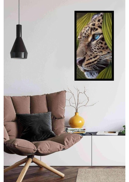 Doğada Mavi Gözlü Leopar Pixart Sanat Elmas Mozaik Tablo Diamond Türkiye 30*53 fiyatları