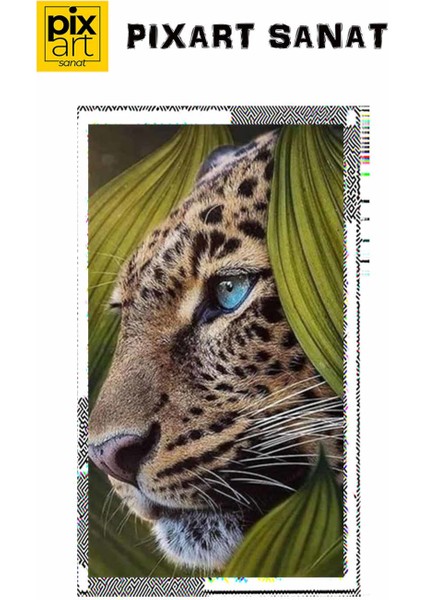 Doğada Mavi Gözlü Leopar Pixart Sanat Elmas Mozaik Tablo Diamond Türkiye 30*53 fırsatları