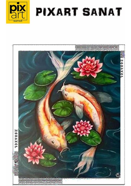 Göldeki Japon Balıkları Pixart Sanat Elmas Mozaik Tablo Diamond Türkiye 55*65 fırsatları